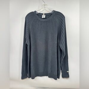 Columbia Sweater Mens XL Dark Blue Cotton Crew Neck Pullover Extra Large Thick
